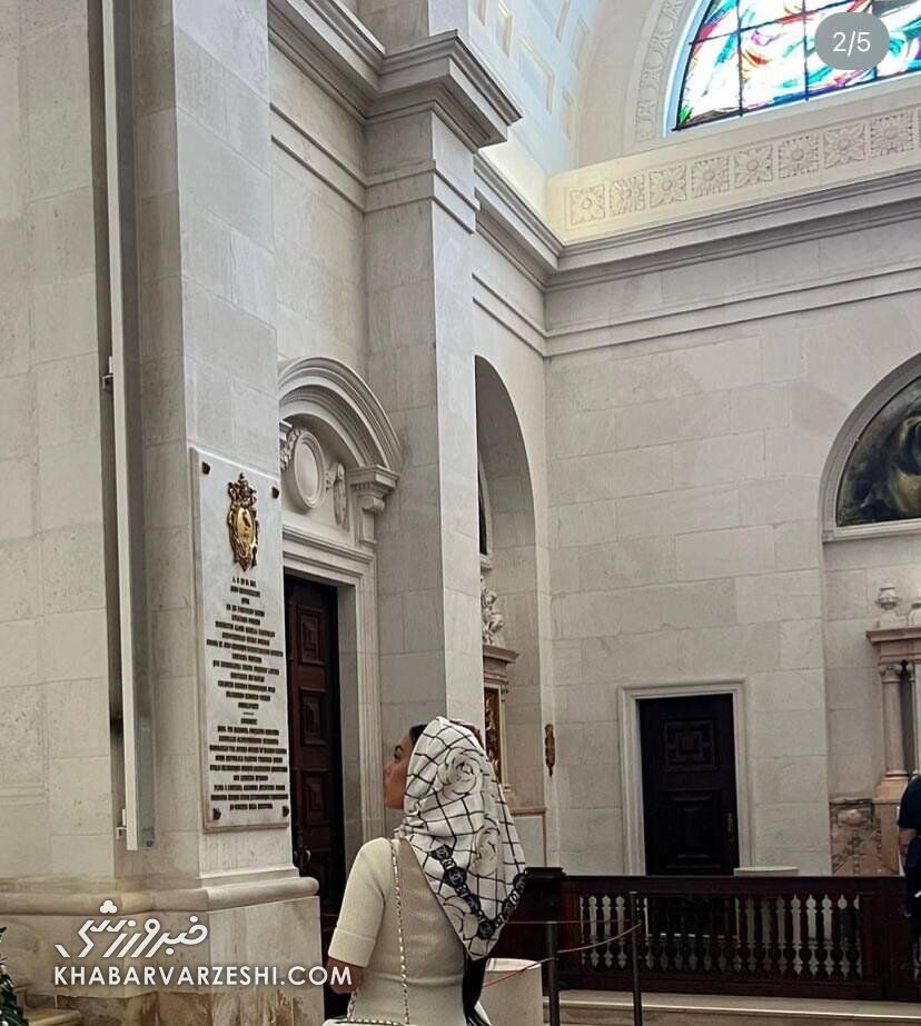 همسر کریس رونالدو با حجاب در یک مکان خاص + عکس