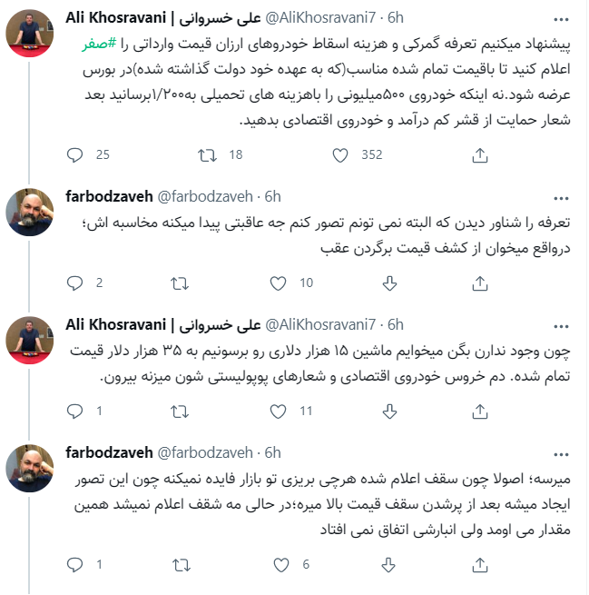 پیشنهادی برای تعرفهگذاری خودروهای وارداتی /علی خسروانی