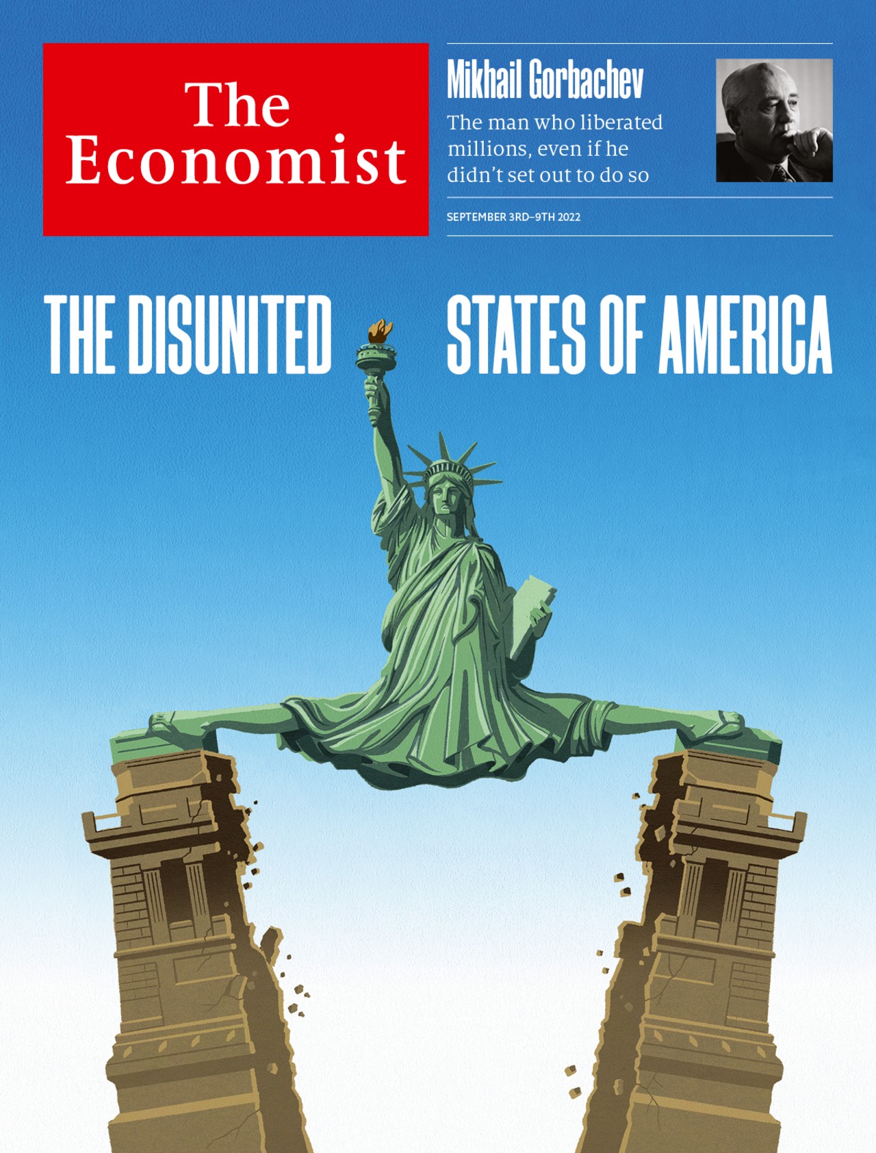 طرح جلد اکونومیست با عنوان «ایالات نامتحدشده آمریکا» 