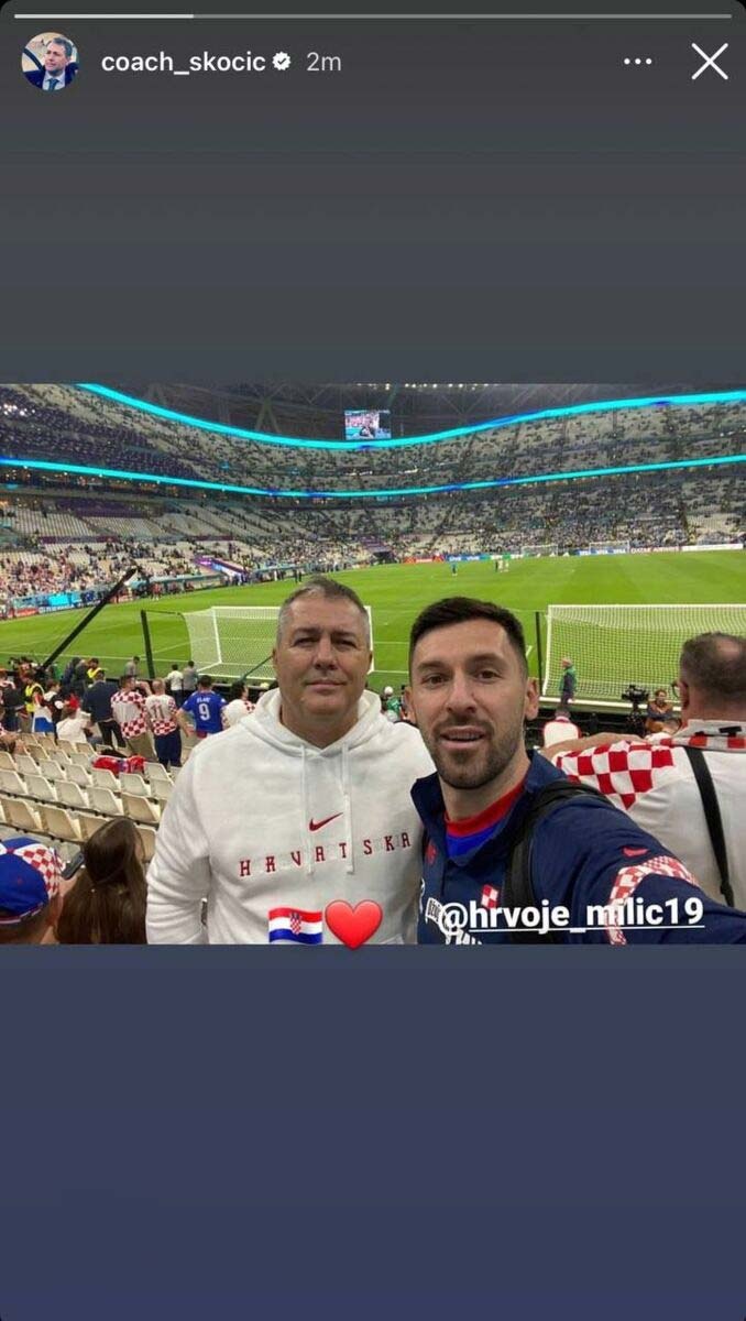 اسکوچیچ و میلیچ در بازی آرژانتین و کرواسی
