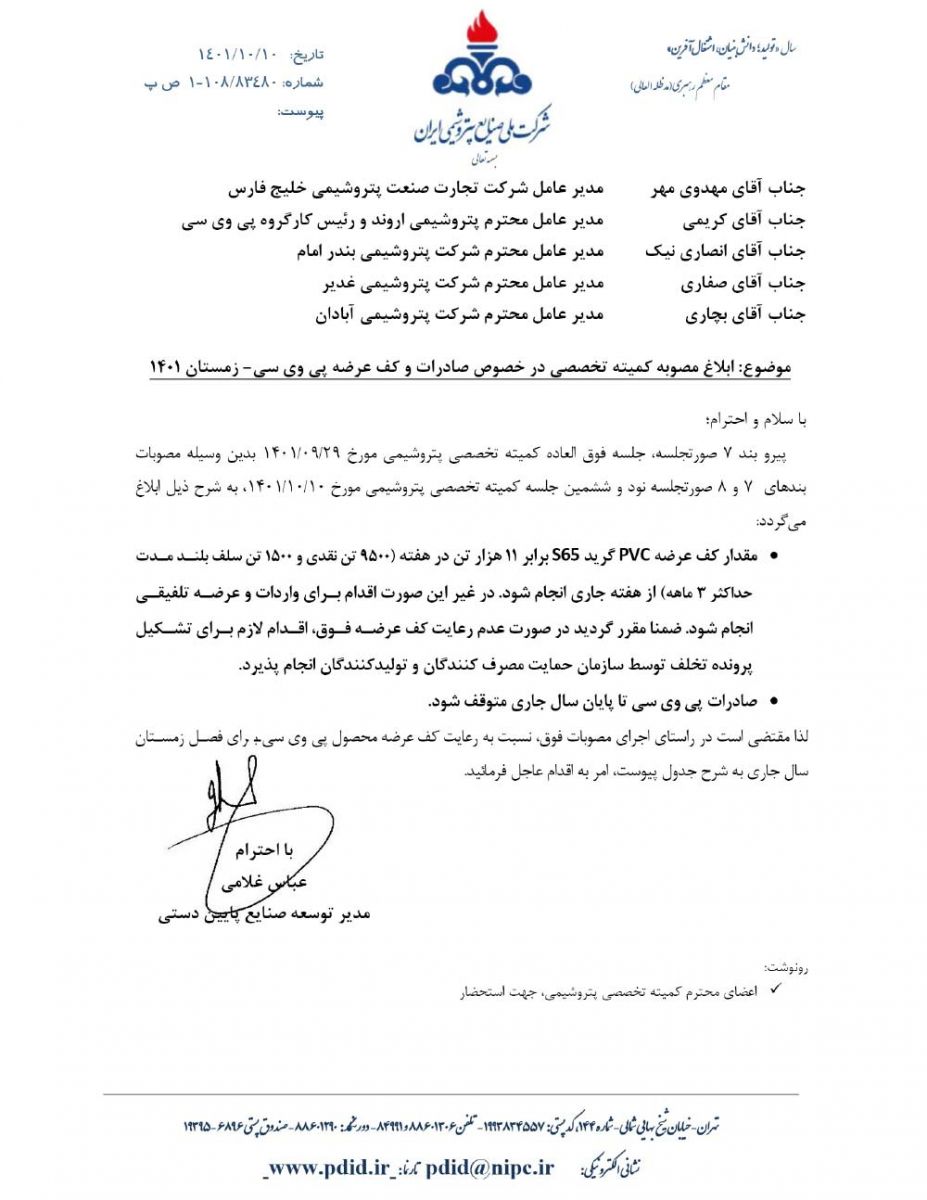 روایتهایی از فروکش التهاب پلیمرها در بورس کالا