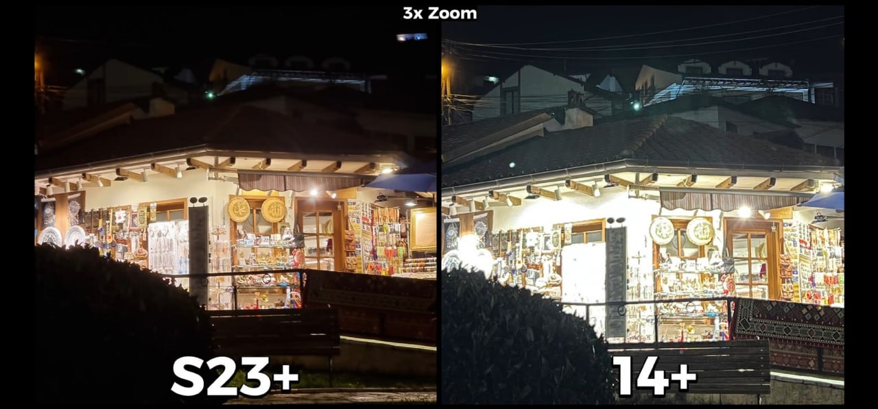 مقایسه دوربین سامسونگ S۲۳ با آیفون ۱۴+ عکس