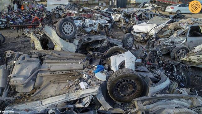 زلزله خودروی مردم این شهر را مچاله کرد + تصاویر