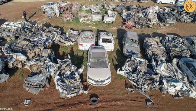 زلزله خودروی مردم این شهر را مچاله کرد + تصاویر