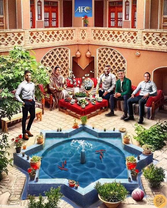 تصور بهاری فوتبالیستهای زن و مرد ایرانی کنار همدیگر