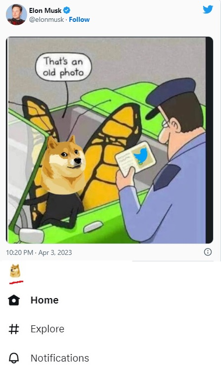 لوگوی توییتر به دوج کوین تغییر کرد؟