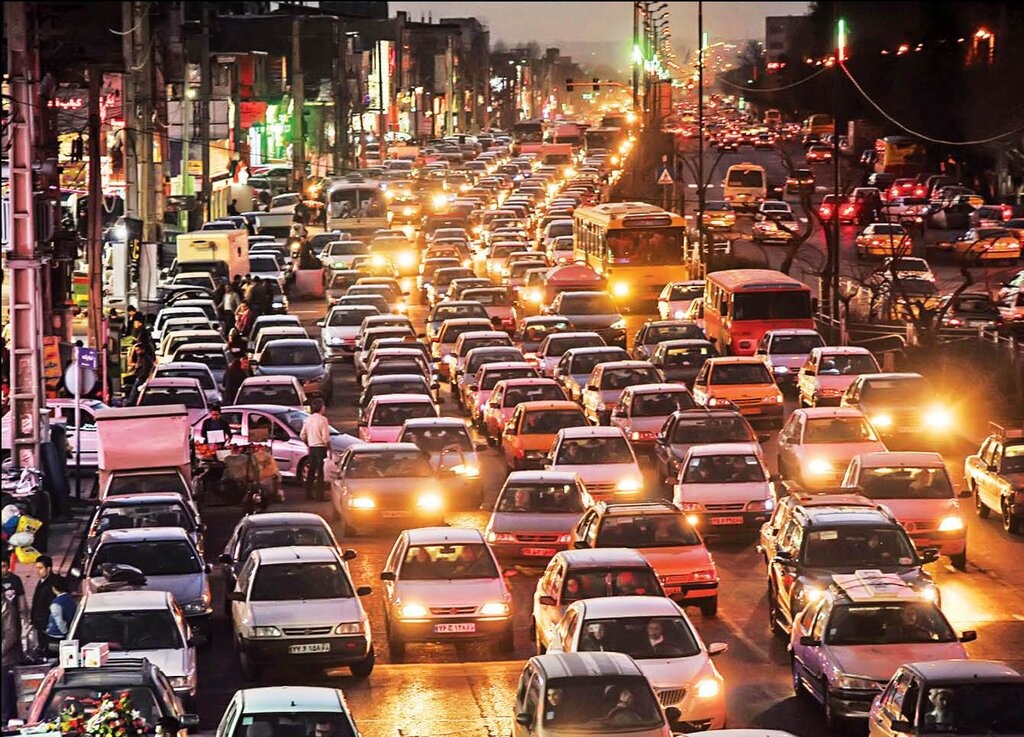وضعیت ترافیک تهران بعد از بارش باران + عکس