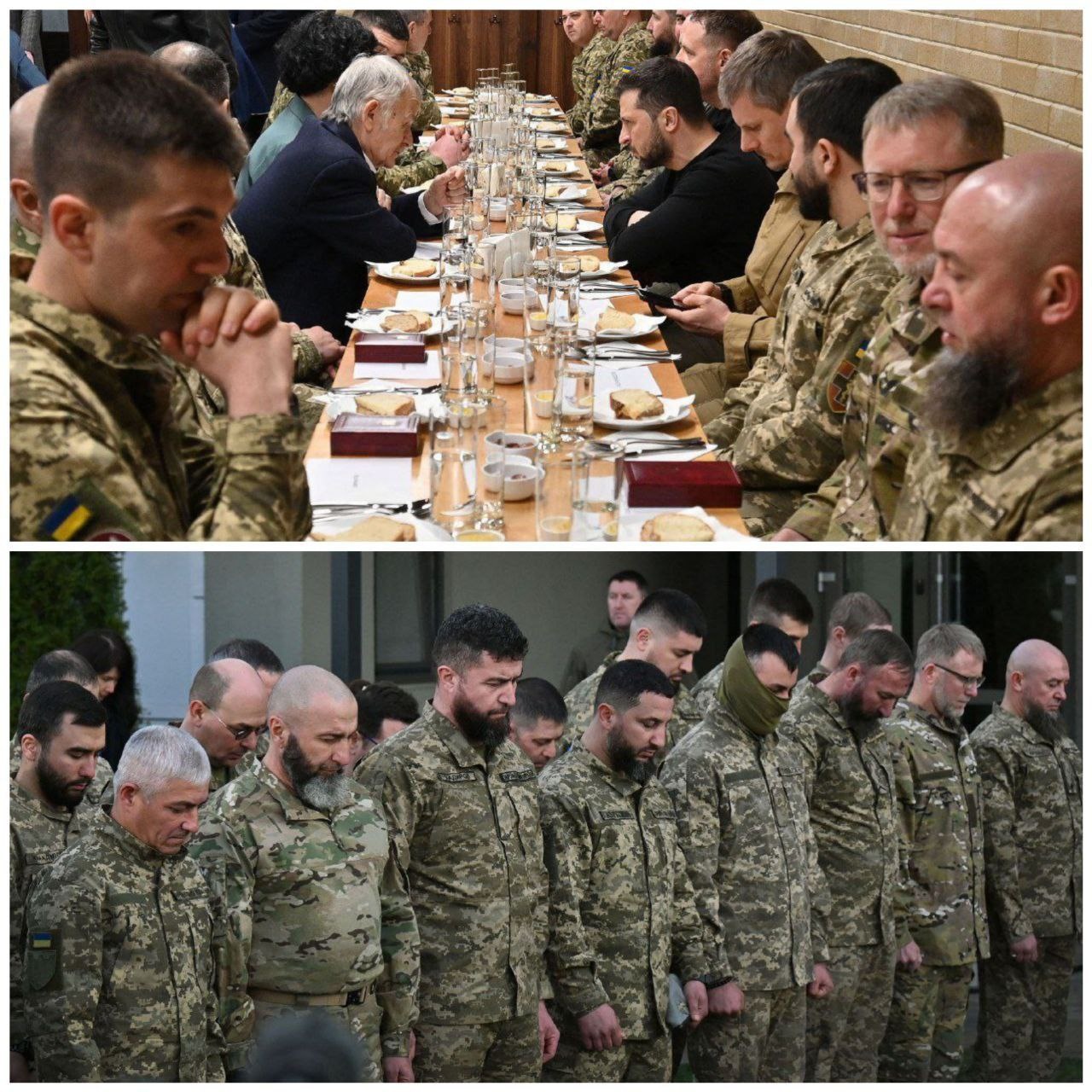 مراسم افطار زلنسکی همراه سربازان مسلمان اوکراینی + تصویر