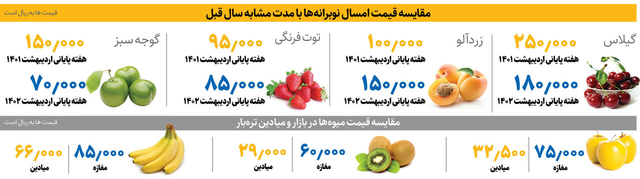 ادعای روزنامه شهرداری: میوه نوبرانه ارزان‌تر از پارسال شده! + عکس