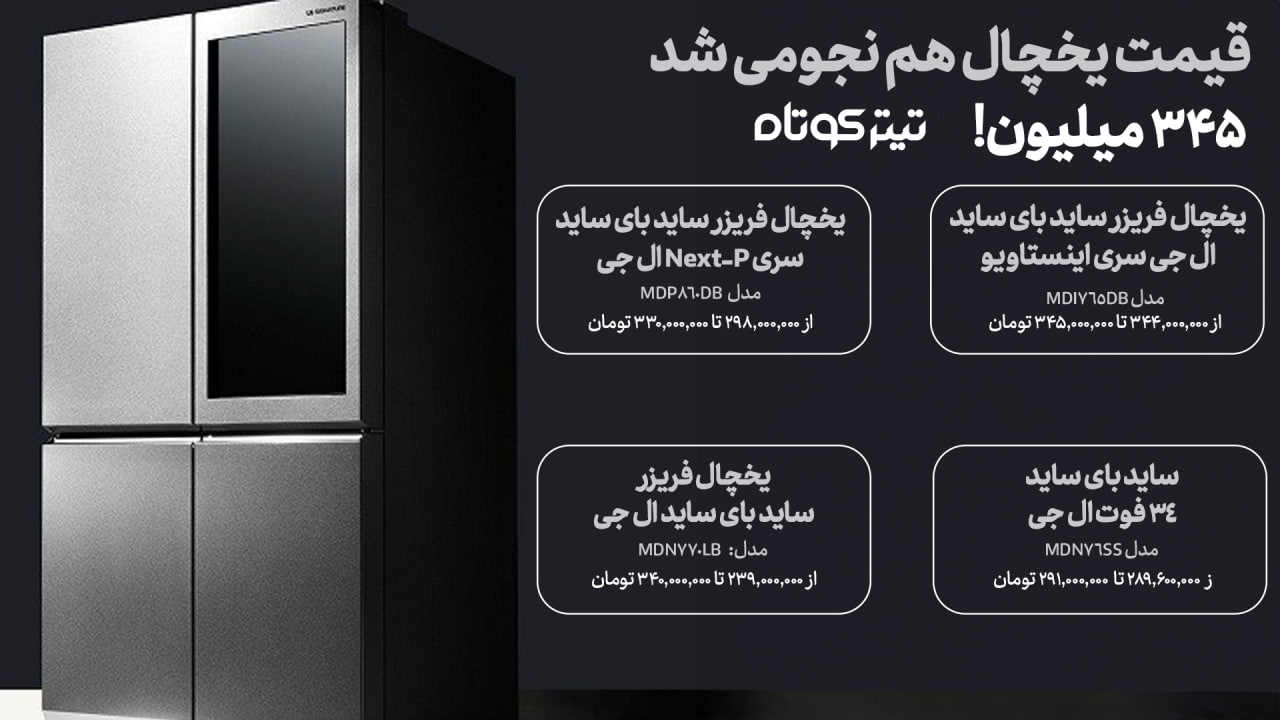 قیمت یخچالهای لاکچری در بازار+ جدول