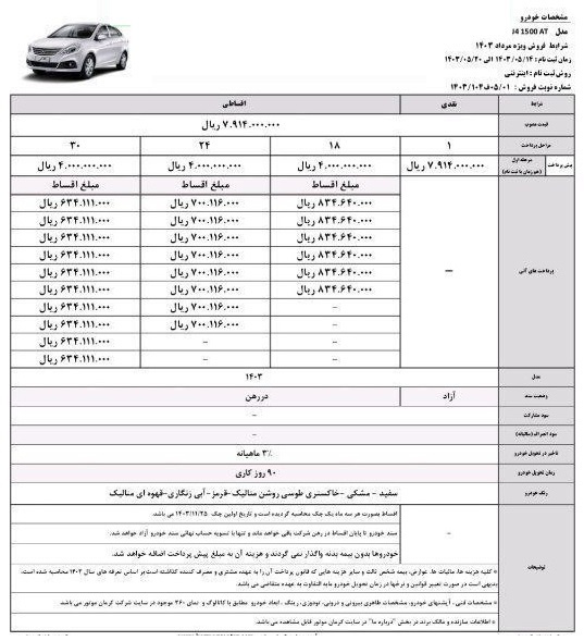 شرایط فروش نقد و اقساطی ۵ محصول کرمان موتور