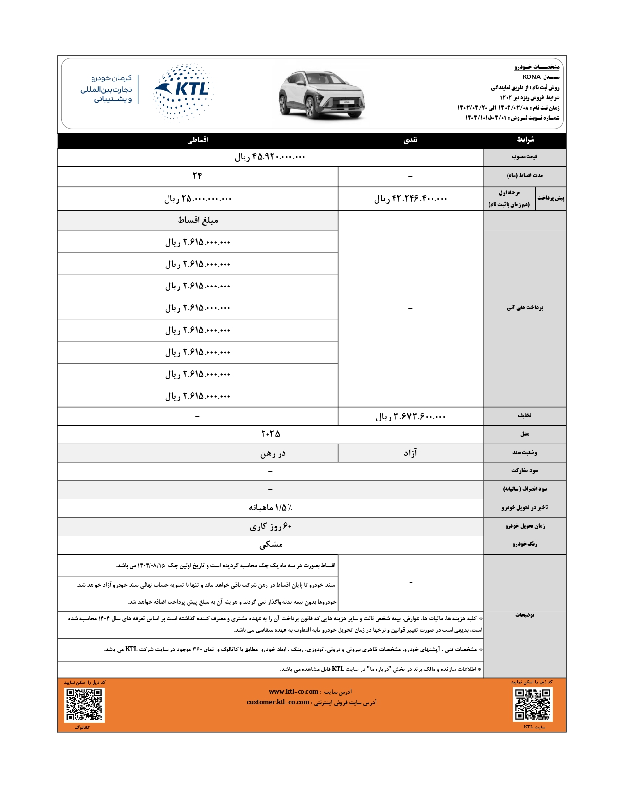 فروش هیوندای کونا مدل ۲۰۲۵ / خرید خودروی کره‌ای با شرایط پرداخت متنوع