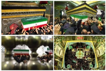 پیکر مطهر رهبر شهید انقلاب اسلامی در دارالذکر حرم امام رضا(ع) به خاک سپرده شد