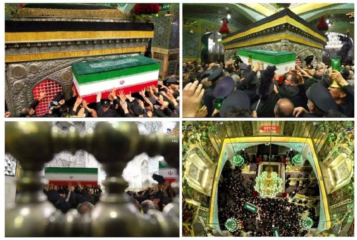 پیکر مطهر رهبر شهید انقلاب اسلامی در دارالذکر حرم امام رضا(ع) به خاک سپرده شد