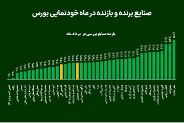 صنایع برنده و بازنده در ماه خودنمایی بورس